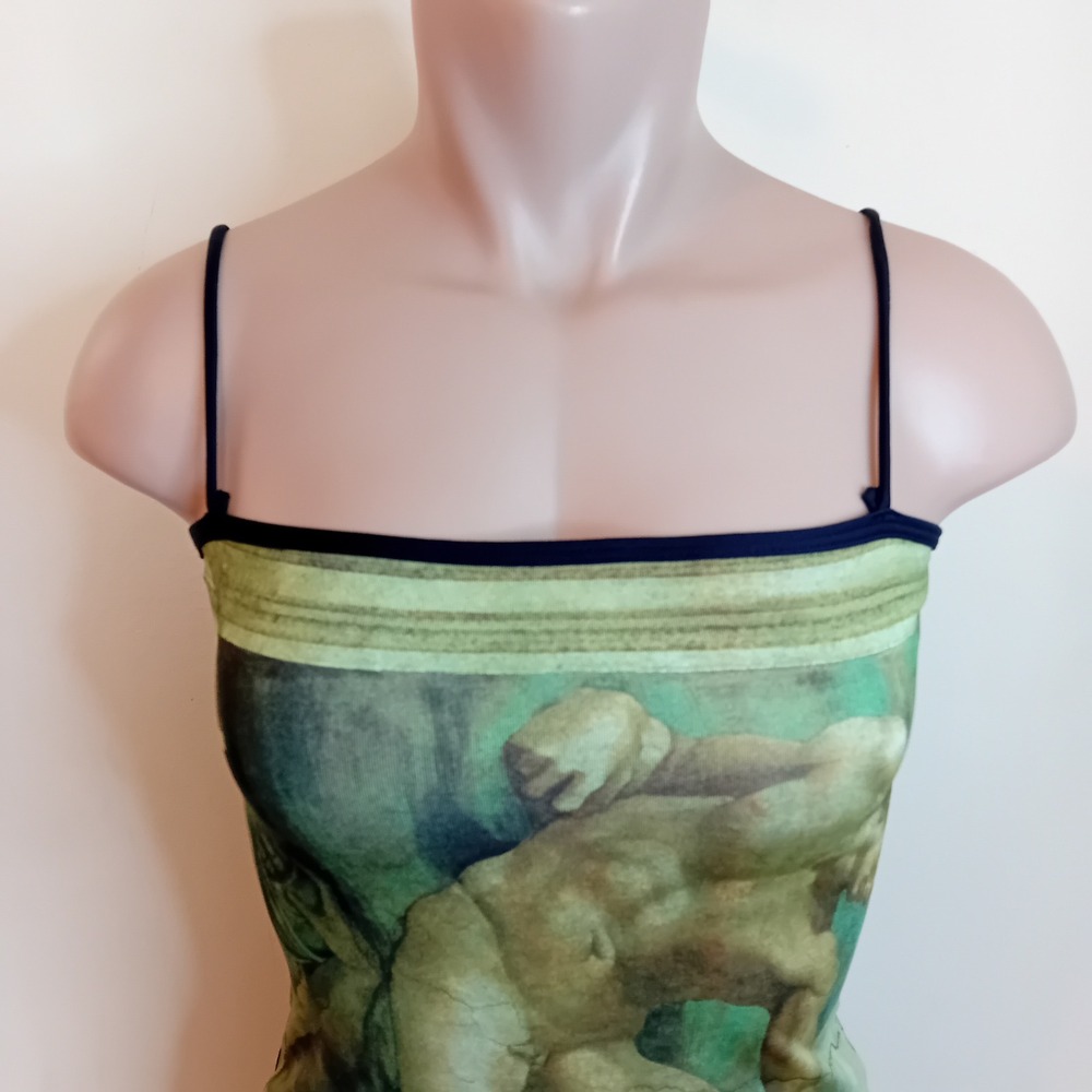 Just In Time VTG 90s Creation Of Adam‎ Regency Art Michelangelo Novelty Dress S - Picture 6 of 15